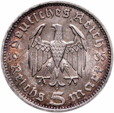 Купить Германия Третий рейх 5 рейхсмарок (reichsmark) 1935  "Гинденбург"