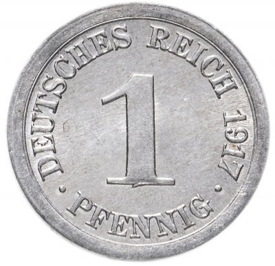 купить 1 пфенниг (pfennig) 1917 E