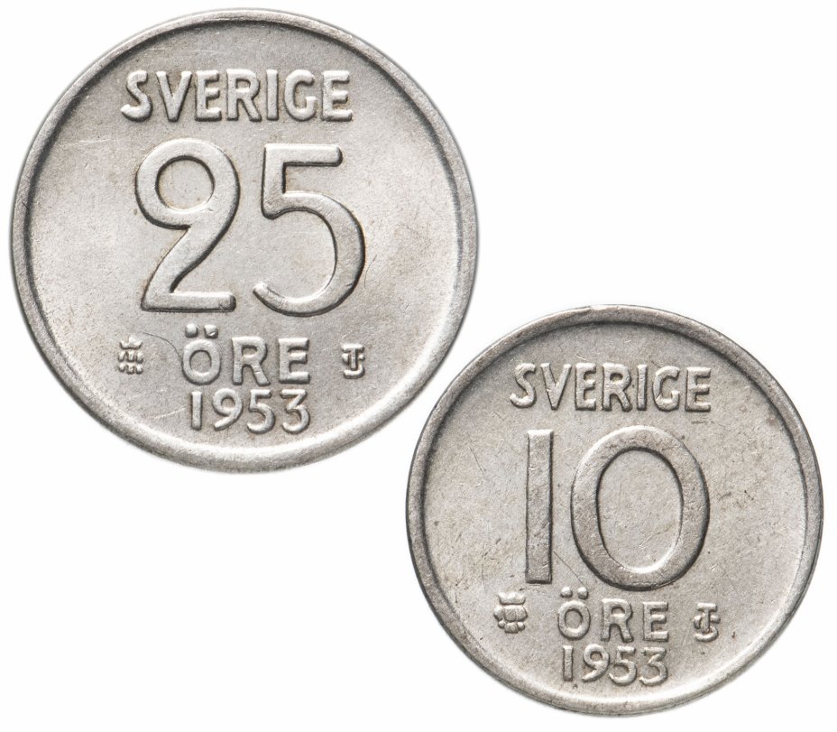 купить Швеция набор из 2-х монет 1953