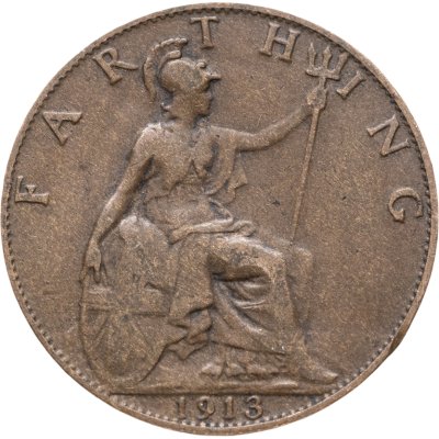купить Великобритания 1 фартинг (farthing) 1913