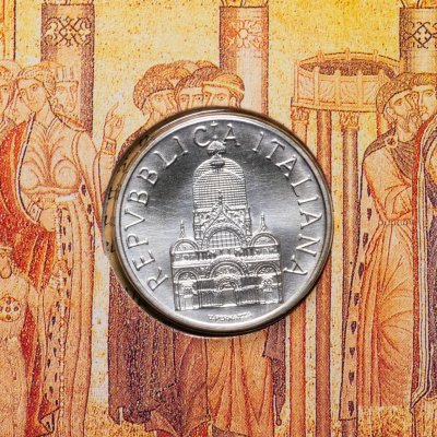 купить Италия 1000 лир (lire) 1994 900 лет Собору Святого Марка в Венеции, в буклете