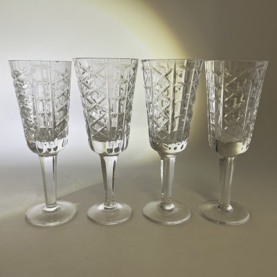 купить Набор из 4 рюмок (лафитников) с геометрическим декором, стекло, алмазная грань, Россия, 1980-2000 гг.