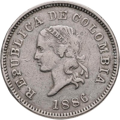 купить Колумбия 5 сентаво (centavos) 1886