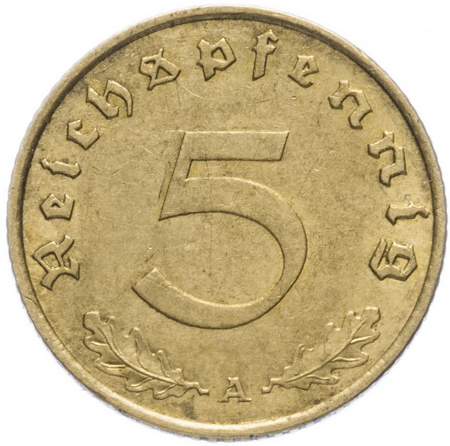 купить Германия (Третий Рейх) 5 рейх пфеннигов 1939 "А"