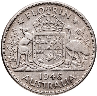 купить Австралия 2 шиллинга (флорин, shillings) 1946