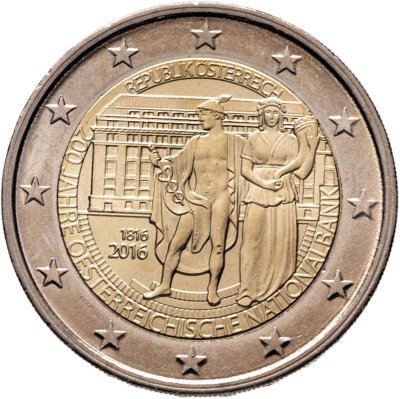 купить Австрия 2 евро (euro) 2016 "200 лет Национальному Банку"