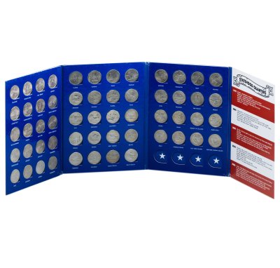 купить США полный набор из 56 монет 25 центов (квортер) серии "Штаты и территории" 1999-2009 в альбоме
