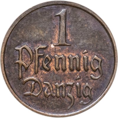 купить Данциг 1 пфенниг (pfennig) 1929