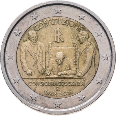 купить Италия 2 евро 2018 "70 лет Конституции Итальянской республики"
