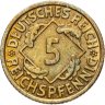 Купить Германия 5 рейхспфеннигов (reichspfennig) 1936 G, старый тип, знак монетного двора "G" — Карлсруэ