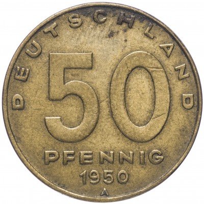 Купить Германия (ГДР) 50 пфеннигов 1950 А