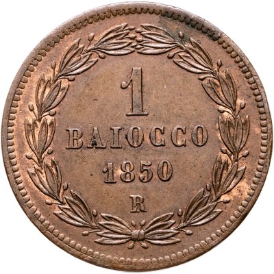 купить Папская область 1 байокко (baiocco) 1850