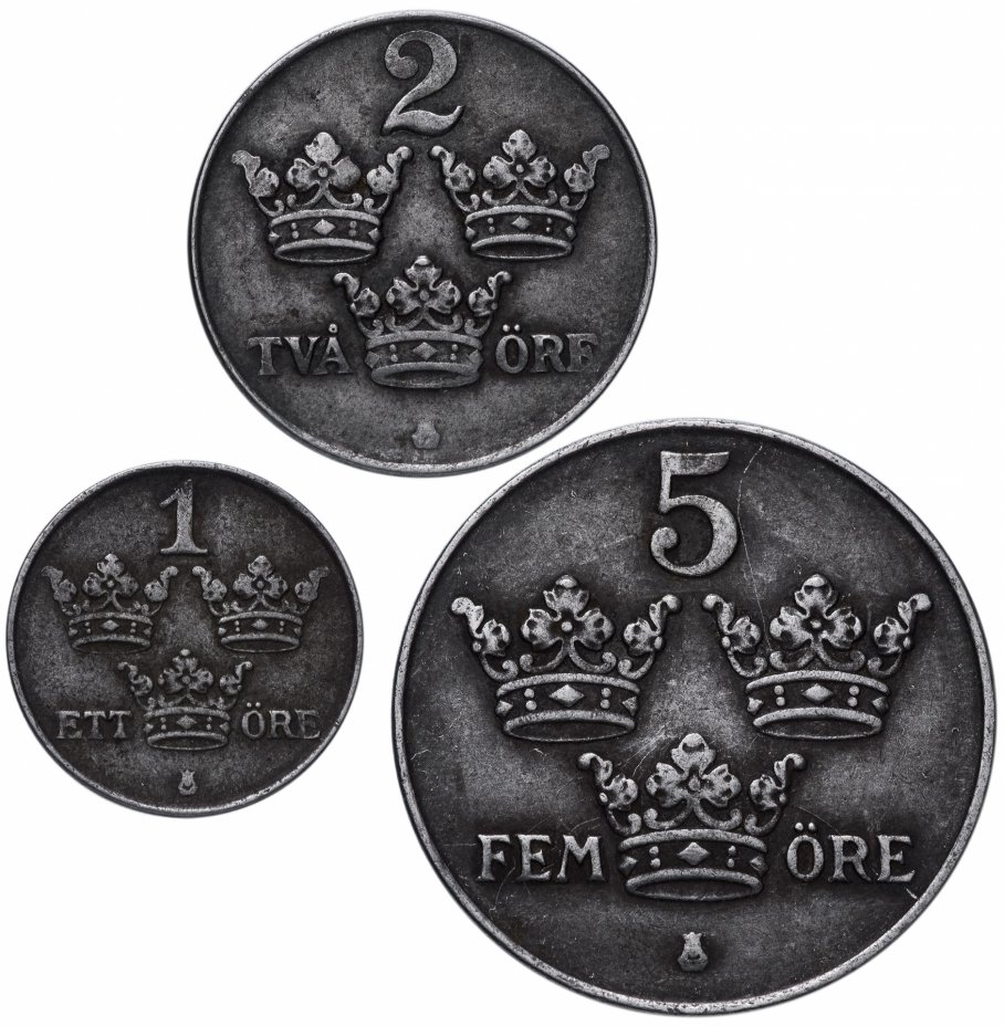 купить Швеция набор монет 1942-1950  (3 штуки) год случайный