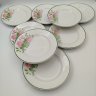Купить Набор из 8-ми пирожковых тарелок, украшенных декором в виде роз, фаянс, деколь, Boch Freres Keramis, Бельгия, 1931 г.