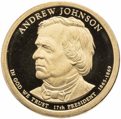 купить США 1 dollar (доллар) 2011 "17-й президент США - Эндрю Джонсон", знак монетного двора "S" - Сан-Франциско