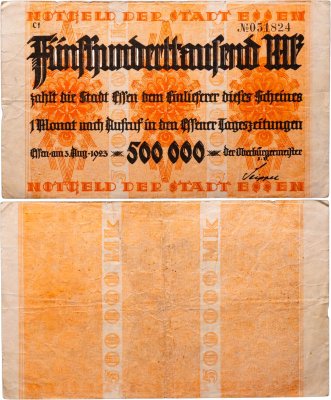 купить Германия, Нотгельд, Эссен 500 000 марок 1923