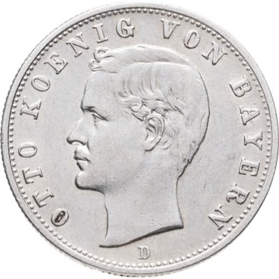 купить Германская империя, Бавария 2 марки 1902 Отто, знак монетного двора D - Мюнхен