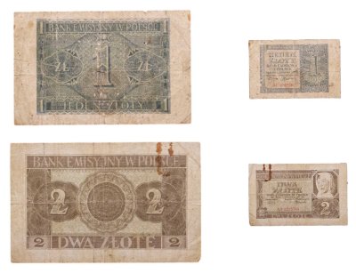 купить Польша набор из 2 банкнот 1 и 2 злотых 1941