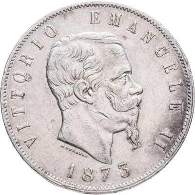 купить Италия 5 лир 1873 M знак монетного двора: "M" - Милан