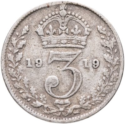 купить Великобритания 3 пенса (pence) 1919