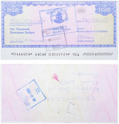 купить Зимбабве 10000 долларов 2003