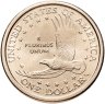 Купить США 1 доллар (dollar) 2000 P Sacagawea dollar (Сакагавея доллар - парящий орёл) знак монетного двора "P" - Филадельфия