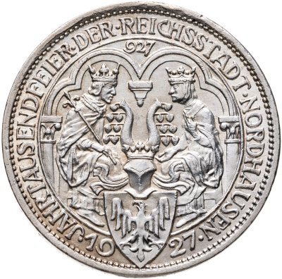купить Германия 3 рейхсмарки (reichsmark) 1927 "1000 лет Нордхаузену"