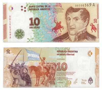купить Аргентина 10 песо 2016 (Pick 360a)
