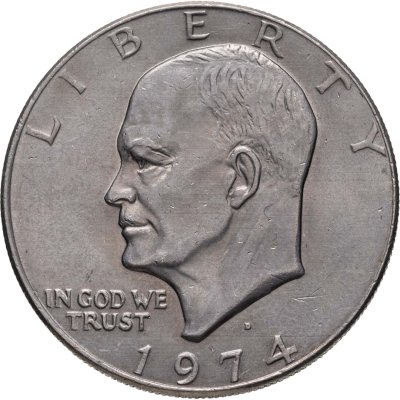 купить США 1 доллар (dollar) 1974 D доллар Эйзенхауэра знак монетного двора "D" - Денвер