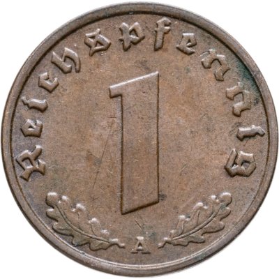 купить Германия, Третий рейх 1 рейхспфенниг (reichspfennig) 1938 "А"