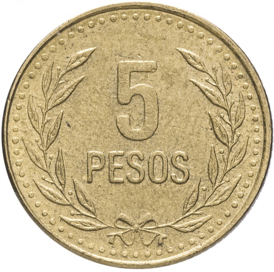 купить Колумбия 5 песо (pesos) 1989-1993, случайная дата