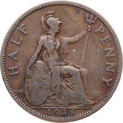 купить Великобритания 1/2 пенни (penny) 1936