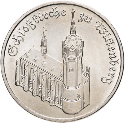 купить Германия (ГДР) 5 марок 1983 Замковая церковь в Виттенберге