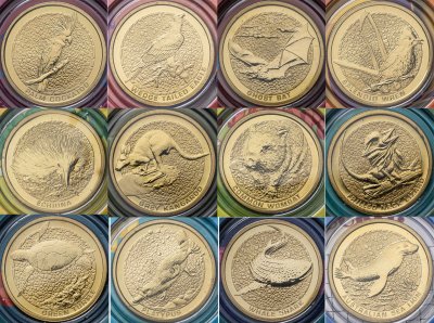 купить Австралия набор 1 доллар 2008 «Животный мир» из 12 монет, с жетоном