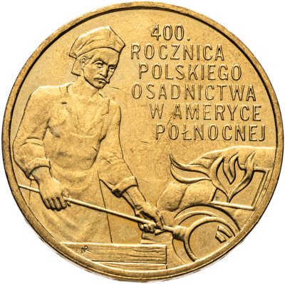 купить Польша 2 злотых 2008 "400 лет поляки в Америке"