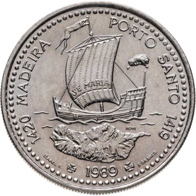 купить Португалия 100 эскудо (escudos) 1989 Золотой век открытий - Открытие острова Мадейра