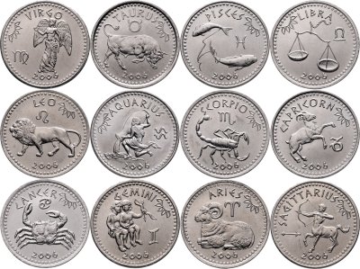 купить Сомалиленд набор из 12 монет 10 шиллингов (shilling) 2006 "Знаки Зодиака" Гороскоп