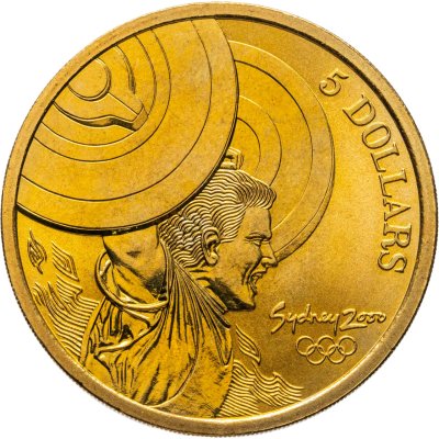 купить Австралия 5 долларов 2000 Олимпийские игры в Сиднее - Тяжелая атлетика
