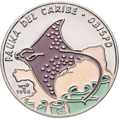 купить Куба 1 песо (peso) 1994 "Карибская фауна - Манта (скат)"