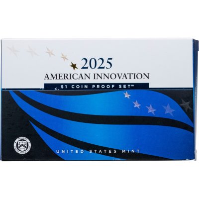 купить США годовой набор из 4-х монет 1 доллар 2025 S Proof «Американские инновации» в упаковке с сертификатом