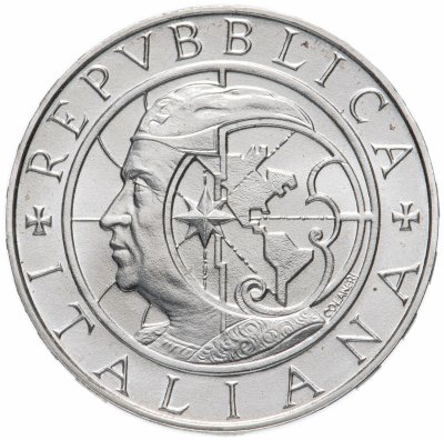 купить Италия 500 лир 1990 "500 лет открытию Америки"