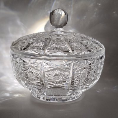 купить Ваза для десертов (бонбоньерка), хрусталь, алмазная грань, СССР, 1970-1990 гг.