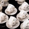 Купить Сервиз кофейный с нежным цветочным декором на 6 персон (15 предметов), фарфор, роспись, люстр, золочение, Туймазинский фарфоровый завод, СССР, 1975-1991 гг.