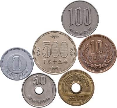 купить Япония набор 6 монет 1977 - 2003 (6 штук)