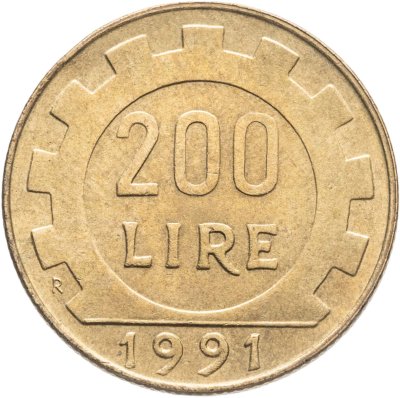 купить Италия 200 лир (lire) 1991