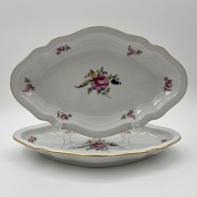 купить Набор из 2-х сервировочных блюд с цветочным декором, фарфор, деколь, золочение, Bohemia (Neurohlau), Чехословакия, 1970-1990 гг.