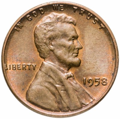 купить США 1 цент 1958 без буквы монетного двора