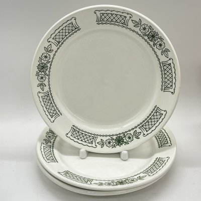 купить Набор обеденных тарелок 3 шт. с растительным декором, фаянс, деколь, СССР, 1980-1990 гг.