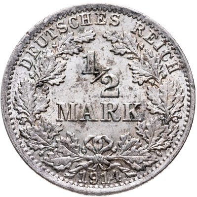 купить Германия 1/2 марки (mark) 1914 А
