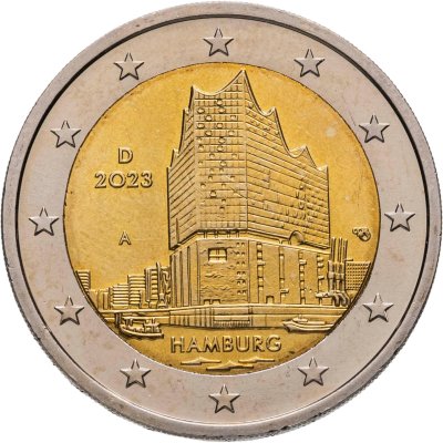 купить Германия 2 евро 2023 "Гамбург (Эльбская филармония) " Двор A